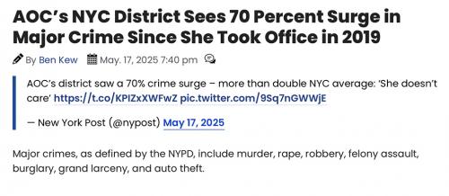 AOC crime up 70%