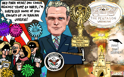 Pete Hegseth Political Cartoon Iran Pentagon