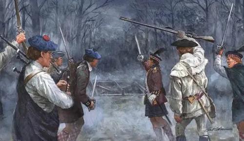 Battle-of-Moores-Creek-Bridge-Loyalists-at-the-Bridge