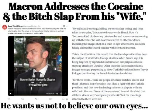 Macron tries to spin his latest domestic violence.960px
