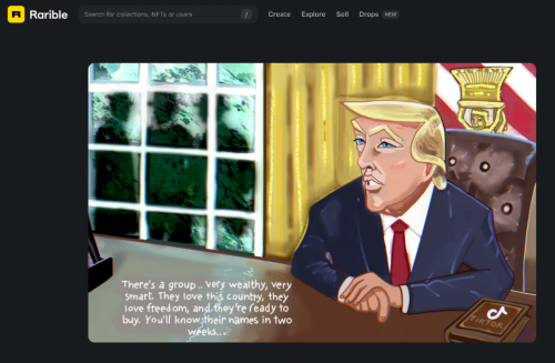 rarible nft President doanld trump nft tiktok