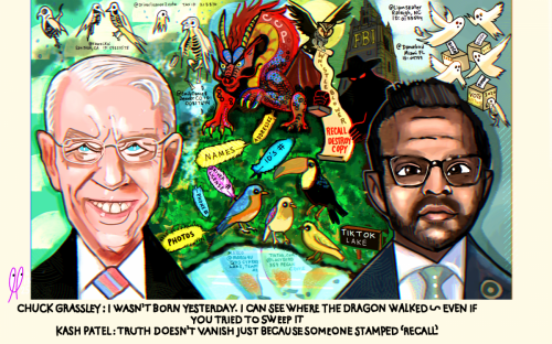 Chuck Grassley Kash Patel Political Cartoon tiktok