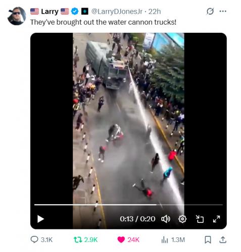 Illegal Alien Rioters ~Water Cannon Trucks~