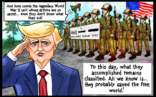 President Donald Trump Military Parade Political cartoon