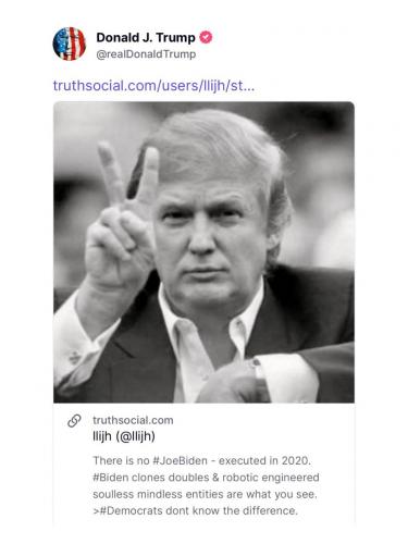 President Trump re posted verified