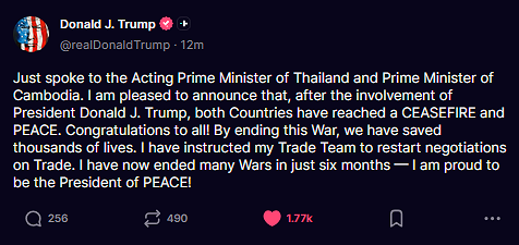 7-28-25 Cease Fire Deal