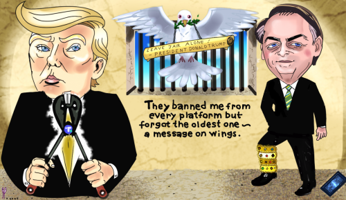 jair bolsonaro president donald trump political cartoon