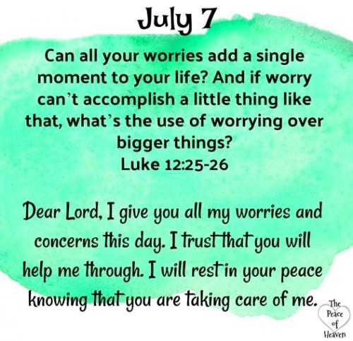 070725 - All your worries Luke 12-25,6