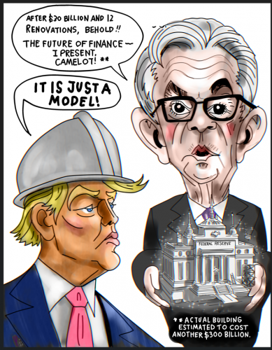 Cartoon screenshot Political Donald Trump Jerome Powell federal reserve