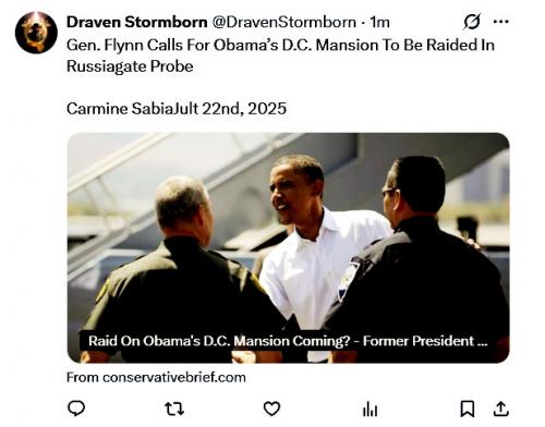 General Flynn Calls for Obama's Mansion to Be Raided
