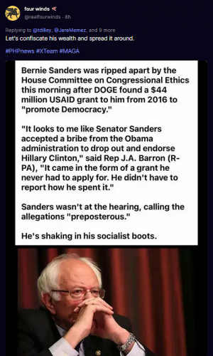 bernie's millions