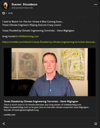 Texas Flooded by Climate Engineering Terrorists – Dane Wigington