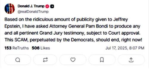 Trump Releasing Pertinent Epstein Information