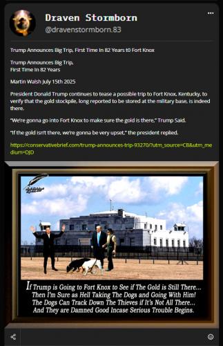 Trump Ammounces Big Trip tp Fort Knox