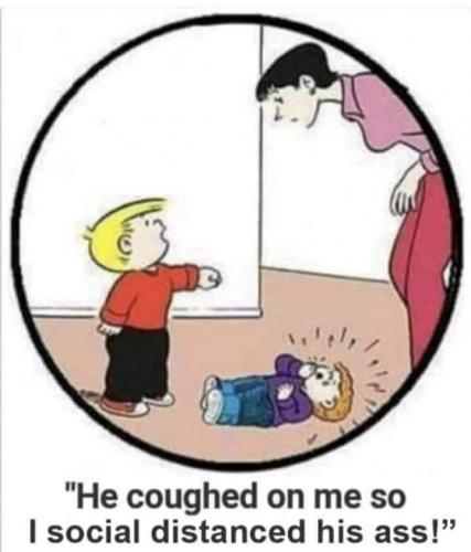 Family Circus - Social Distance - He coughed on me