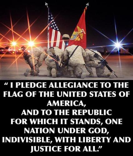 Pledge 2 - Marines in huddle