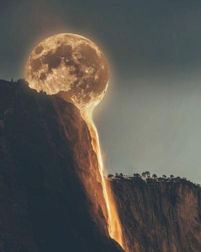 Good Night 56 - Full moon over mountain