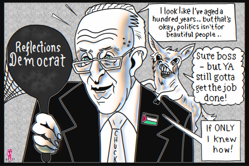 Screenshot Chuck Schumer Political cartoon