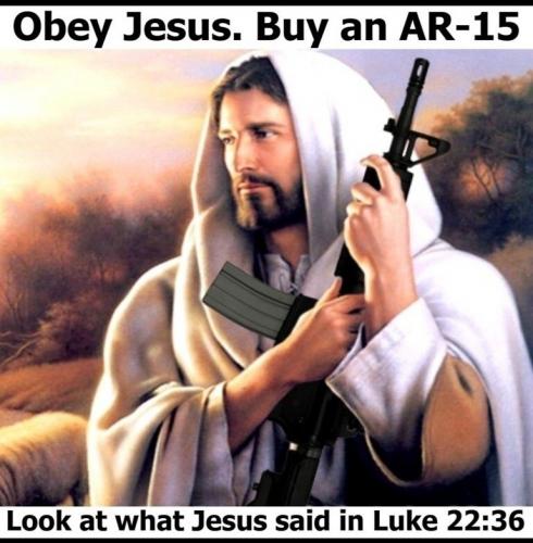 Scripture of this season Obey Jesus buy an AR 15.768px