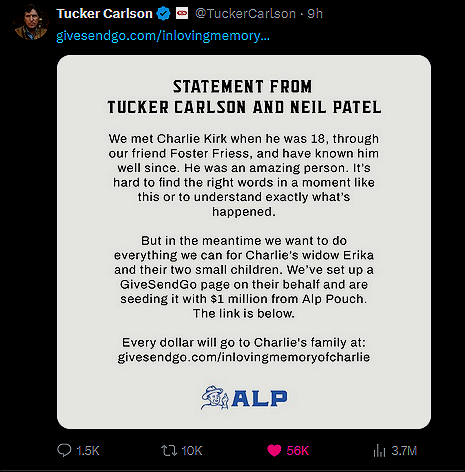 9-11-25 Tucker Carlson Go Fund Me