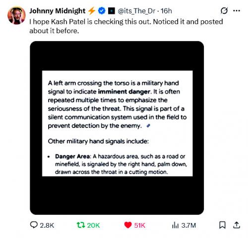 Military Hand Signals During Charlie Kirk Assassination