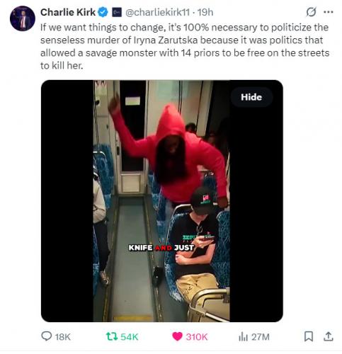 Charlie Kirk ~Train Stabbing~