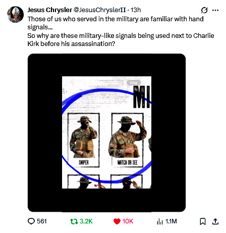 Military Hand Signals During Charlie Kirk Assassination 2