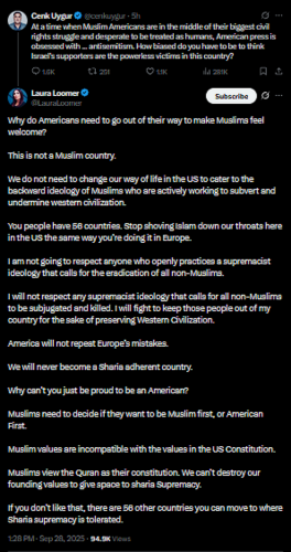 9-28-25 Why do Americans need to go out of their way to make Muslims feel welcome