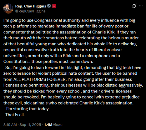 9-11-25 Rep.ClayHiggins