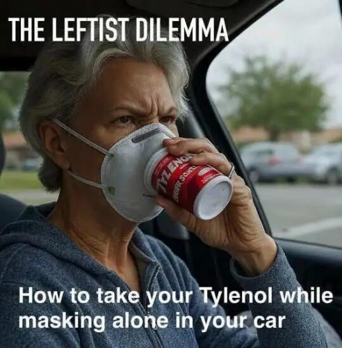 leftist-dilemma-tylenol-masking-alone-car.jpg