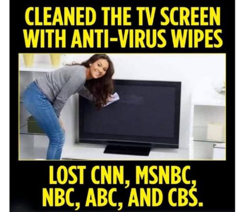 CLEANED THE TV SCREEN    GETTR