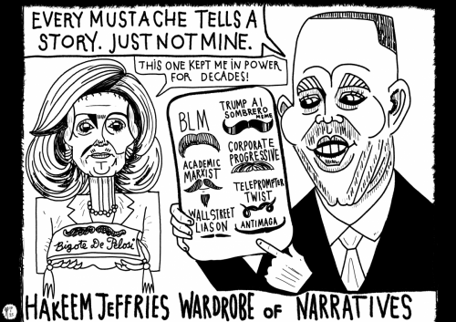 Hakeem Jeffries Political cartoon Nancy PelosI