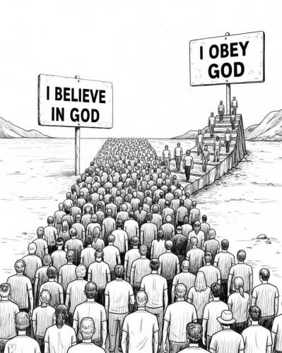 Difference between believing and obeying God