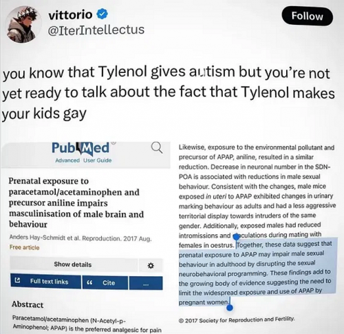 9-30-25 Tylenol Can Turn Male Babies Gay