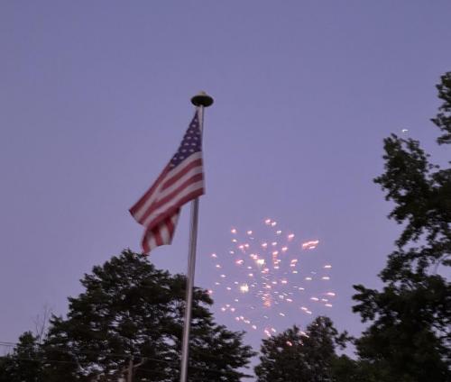 Flag - With fireworks at Gina's