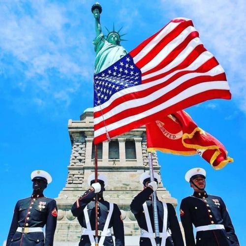 Flag - Marines at Statue of Liberty