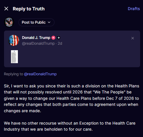 12-4-25 My Reply to Trump on Health Care post by Rand Paul