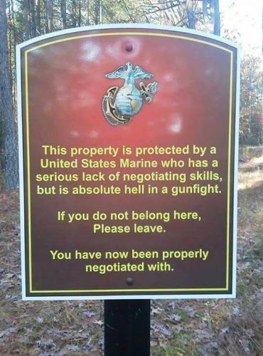 Marine property sign
