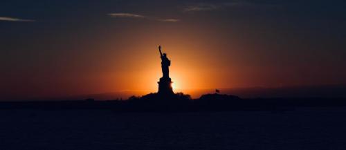 Good Night 66 - Statue of Liberty at sunset