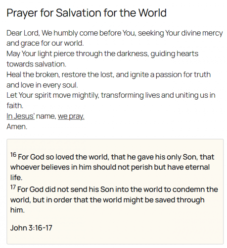 12-10-25 Prayer for Salvation for the World