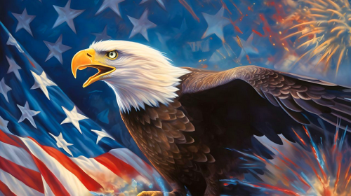 12-15-25 America First Eagle Flag Background