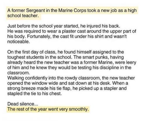 Marine Sergeant - New teaching job