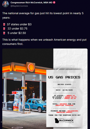 12-8-25 @RepMcCormick - Gas Prices