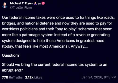 General Mike Flynn on Income Tax