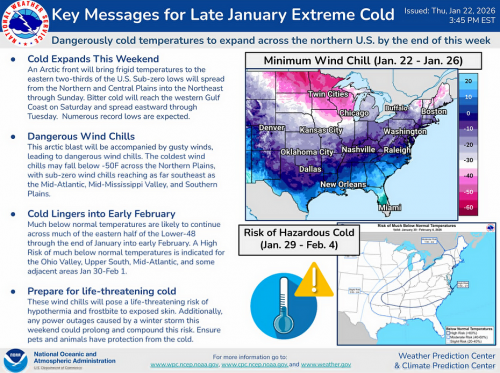 1-22 Thru 1-26-26 Extreme Cold Across Northern USA