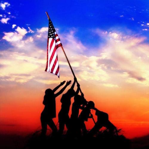 Flag - Iwo Jima with kids