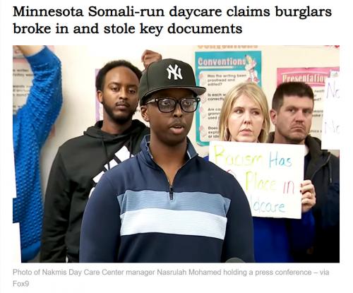 Minnessota Solali-Run Daycare Claims Burglers Stole Key Documents