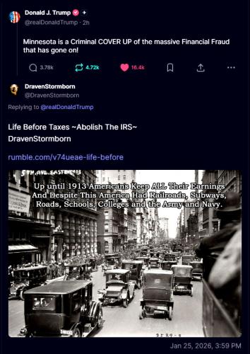 Trump on Minesota Fraud ~Life Before Taxes ~Abolish The IRS~