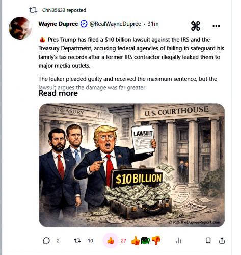 Trump's 10 Billion Law Suit Against IRS