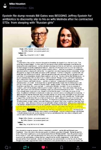 Epstein File Dump ~Bill Gates Begging for Antibiotics~